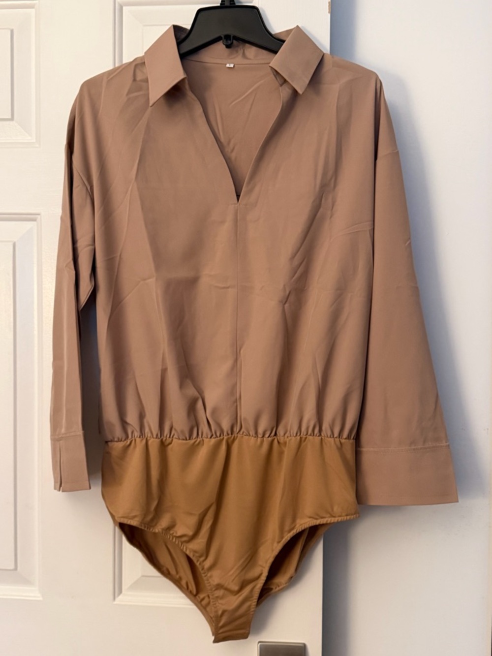 Dress Shirt Blouse Collared Bodysuit Size Large